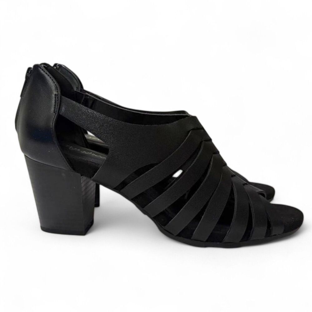 EASY STREET® Vanni Block Heel Black Sandals, NEW IN BOX, Size 12